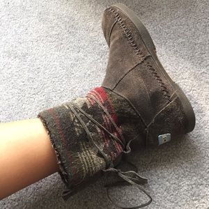 Gray TOMS moccasin boots
